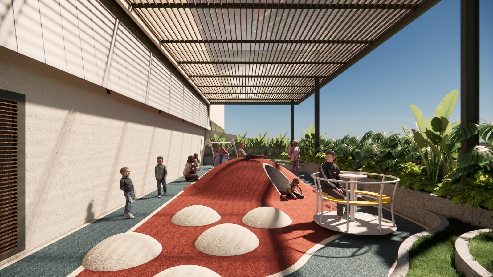 Rooftop playground render